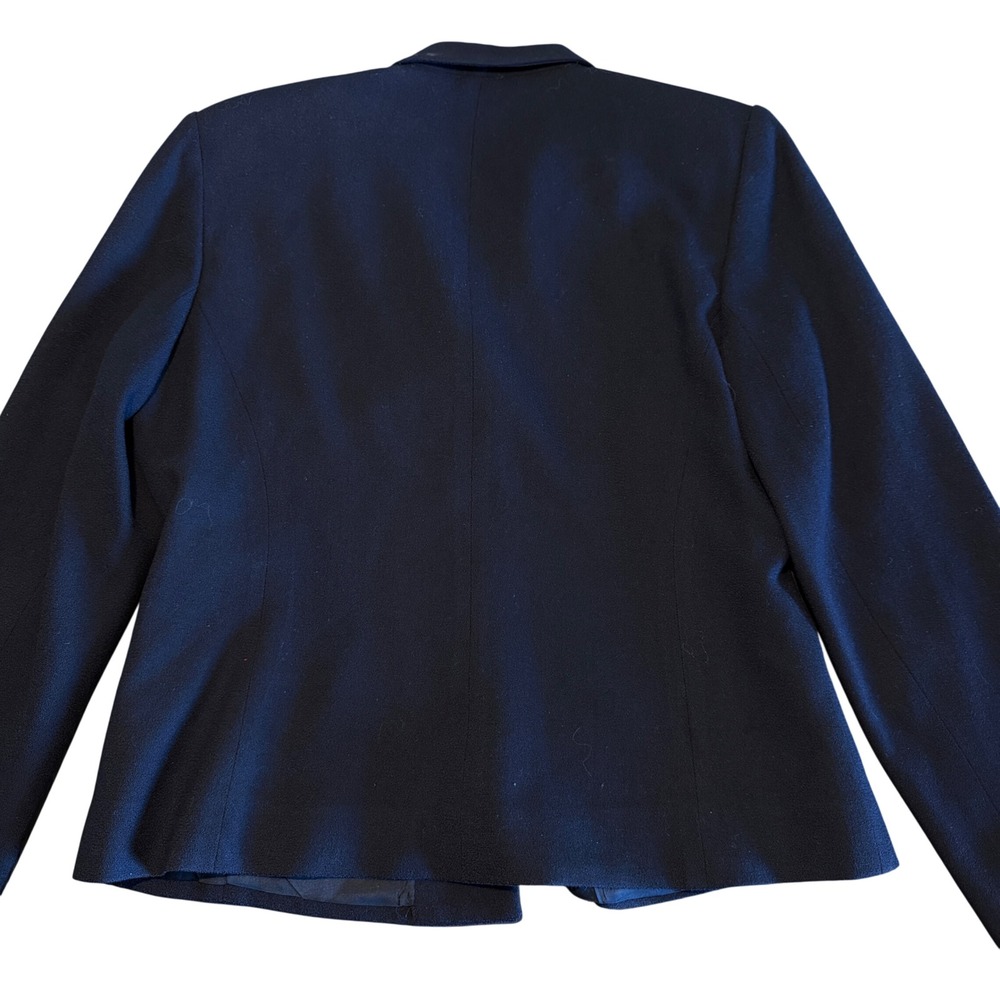Chaus Blazer Jacket 100% Wool 10 Navy Blue Professional Career Office - Picture 4 of 5